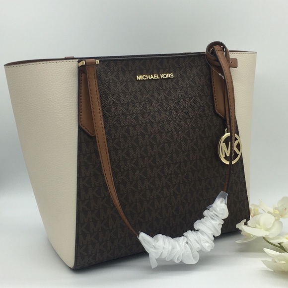 MICHAEL KORS KIMBERLY SM BONDED TOTE LT CRM MULTI - Picture 4 of 9